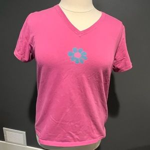 Life is Good pink daisy tee XL
